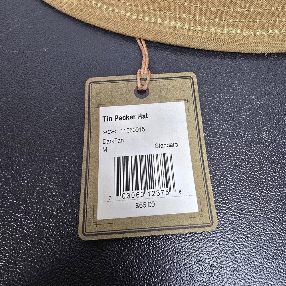 Filson Hat Mens M Brown Tin Packer Boonie Wide Brim Canvas Made USA Outdoors NEW - Picture 6 of 9